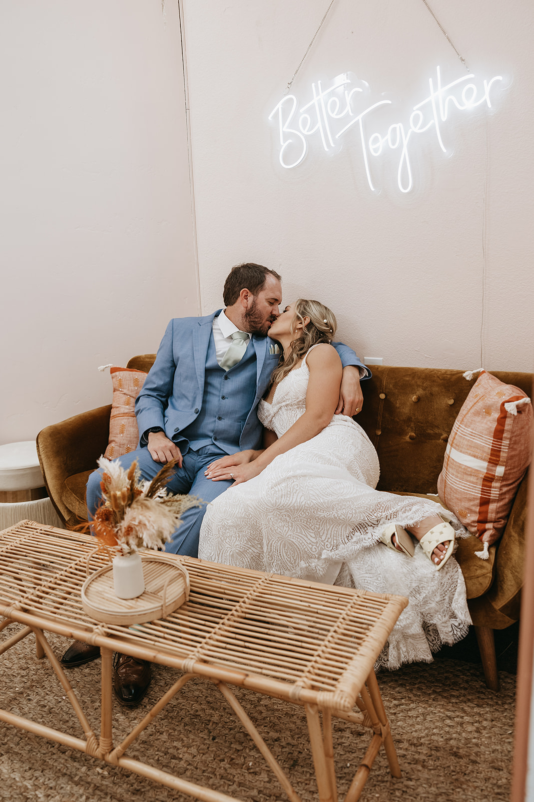 bride and groom kissing during their reception | The Penny: A Downtown Wedding Venue in San Luis Obispo