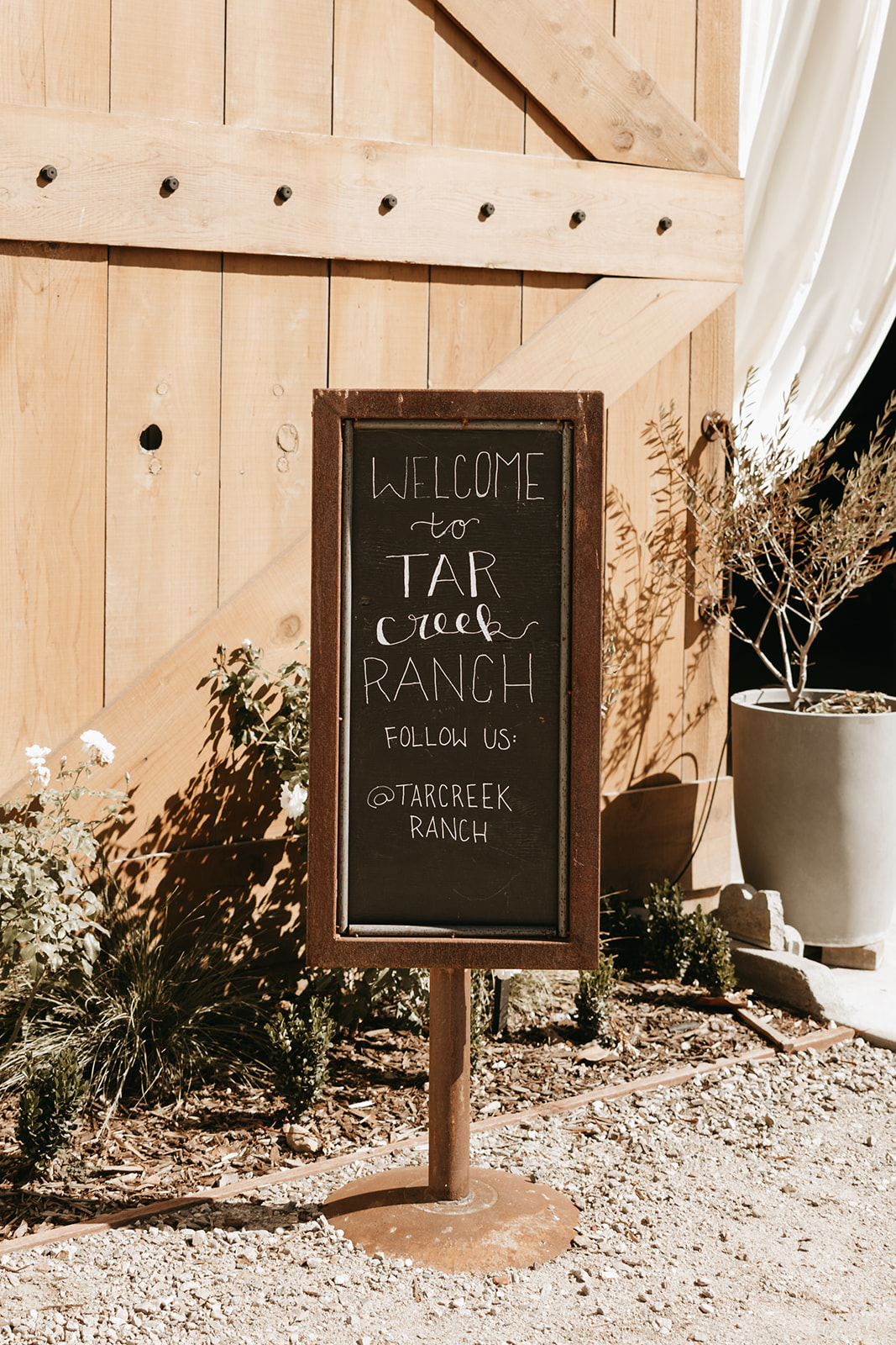 wedding sign Tar Creek Ranch - A Rustic Wedding Venue in San Luis Obispo