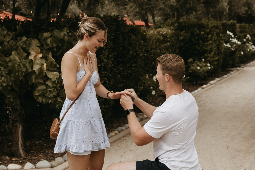 couple during a surprise proposal