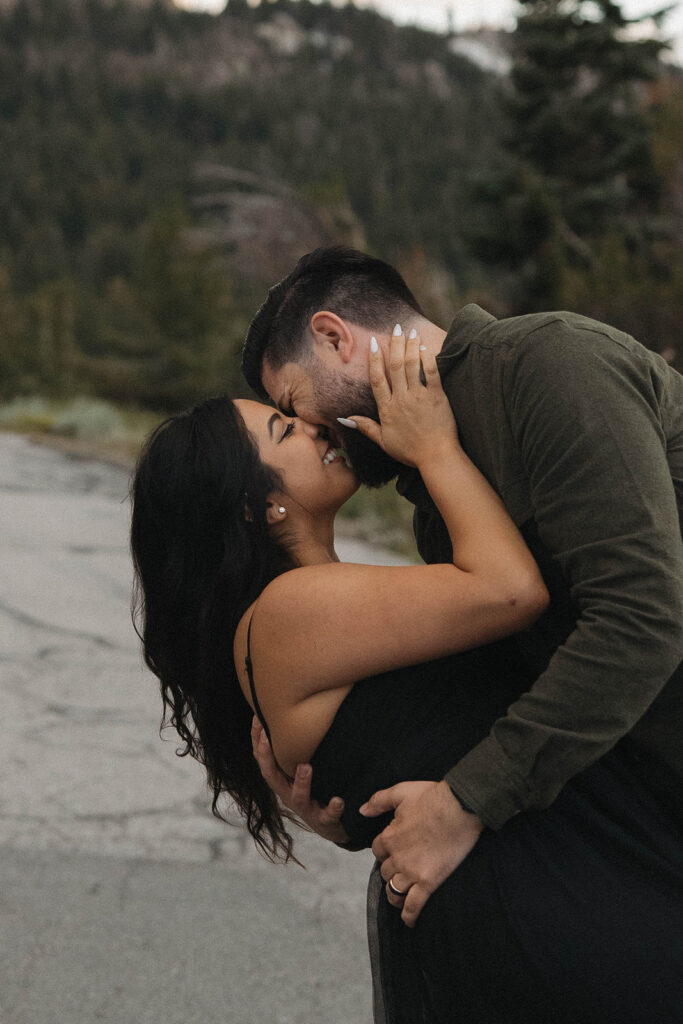 pre wedding photo session on mammoth lakes
