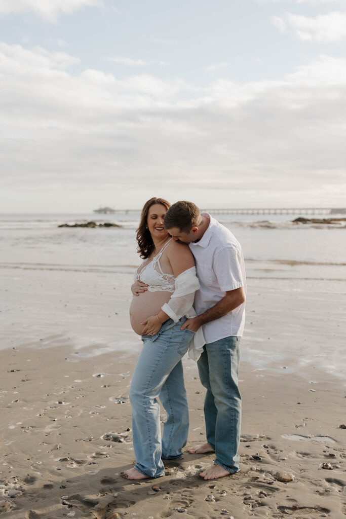 a golden hour family maternity session in california

