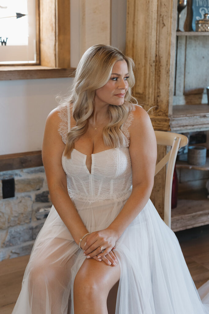 woman getting ready for her wedding
