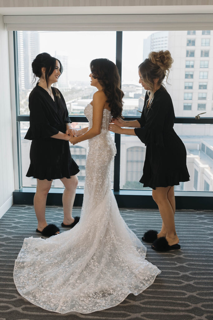 woman getting ready for her wedding
