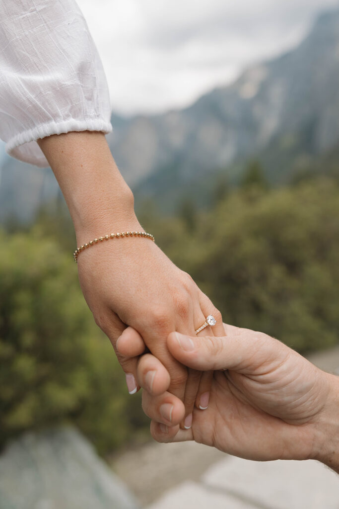 couple posing for their engagement session in California
