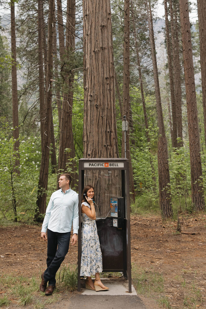 couple posing for their engagement session in California
