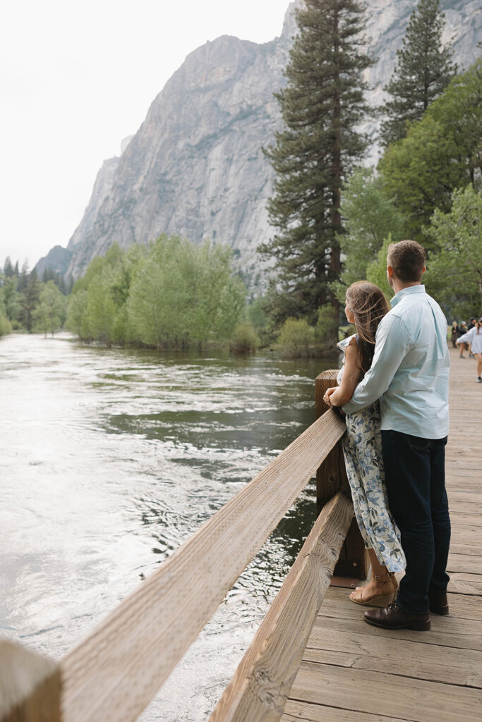 couple posing for their engagement session in California
