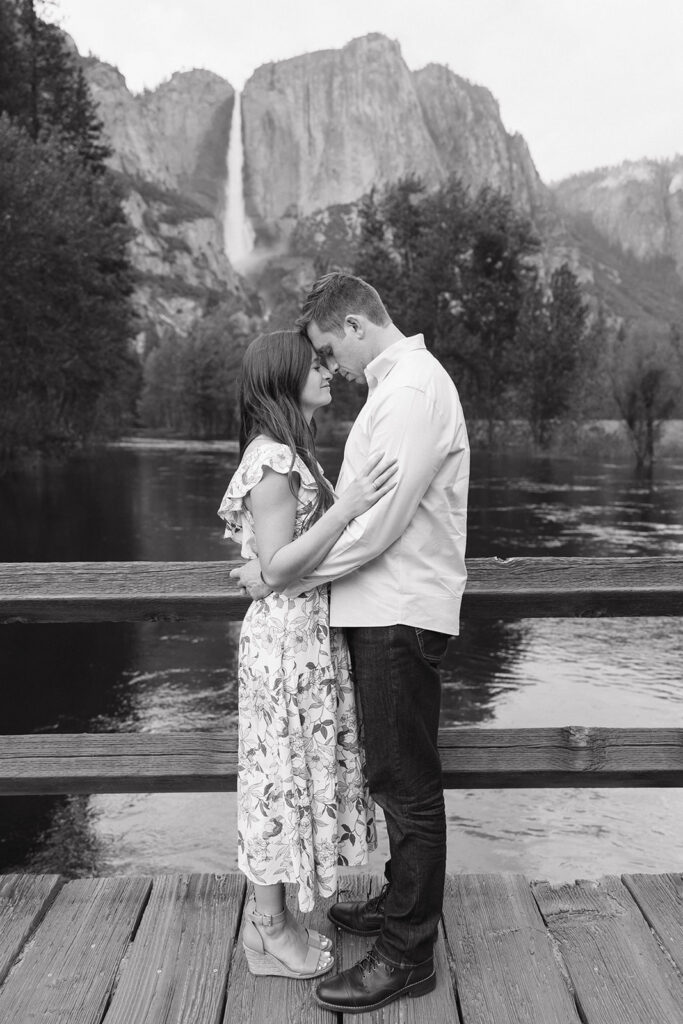 couple posing for their engagement session in California
