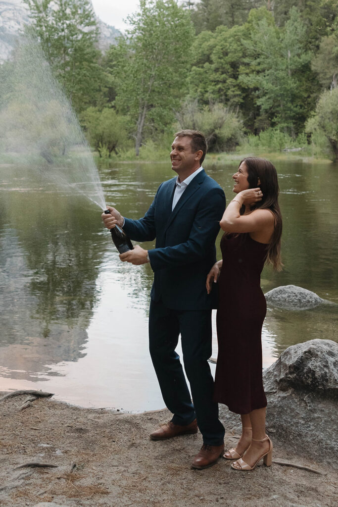 couple posing for their engagement session in California
