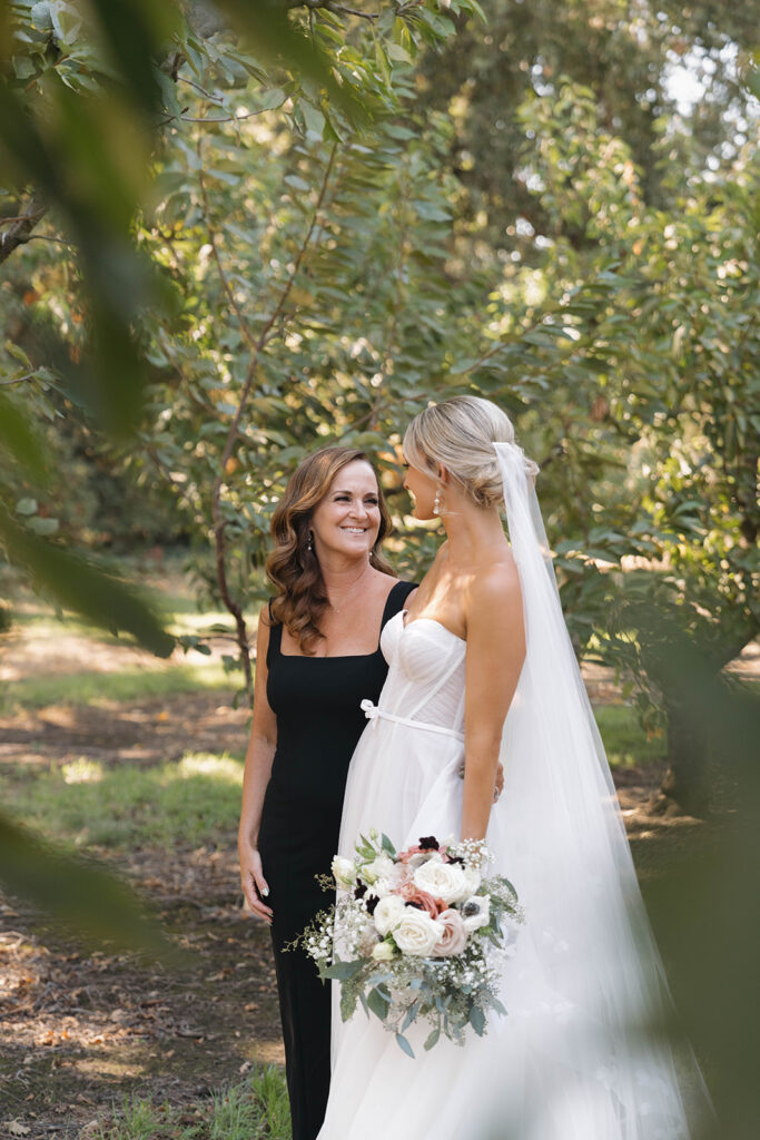Northern California orchard wedding photography with family portraits