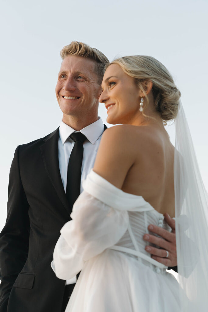 Northern California wedding photography with sunset river portraits