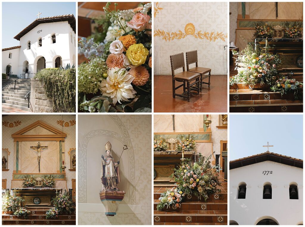 ceremony details of the flowers, the set up and ceremony venue