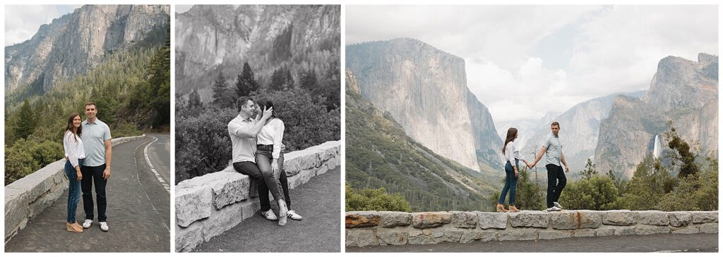 Natural light mountain engagement session at sunset