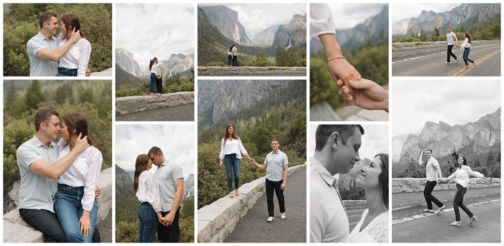 Effortless mountain engagement session with relaxed movement