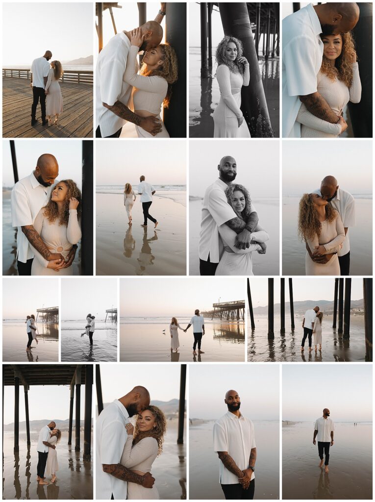 romantic coastal engagement session by the ocean