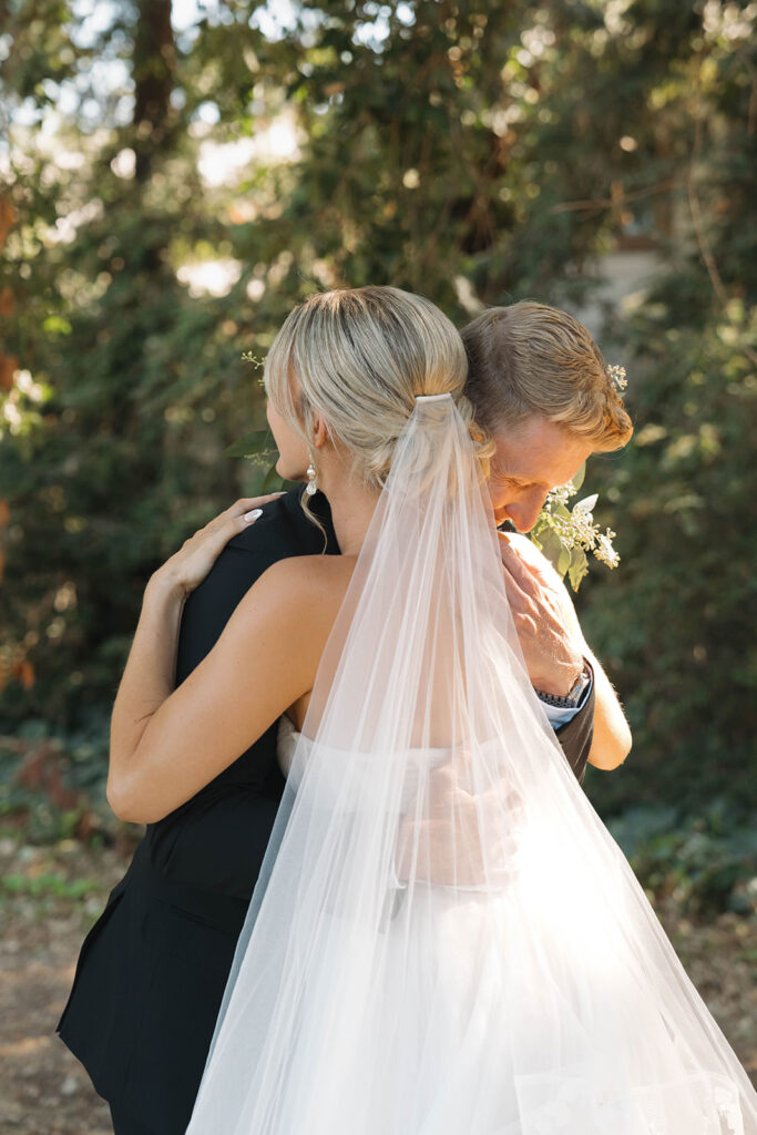 private first look between bride and groom before ceremony