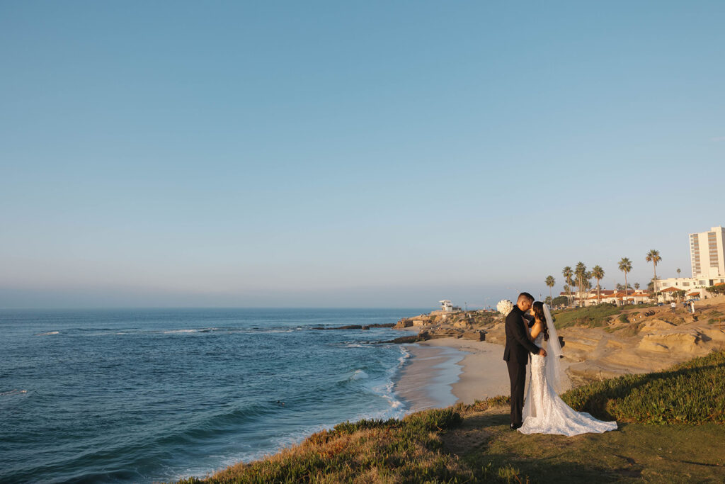 Natural wedding portraits of bride and groom