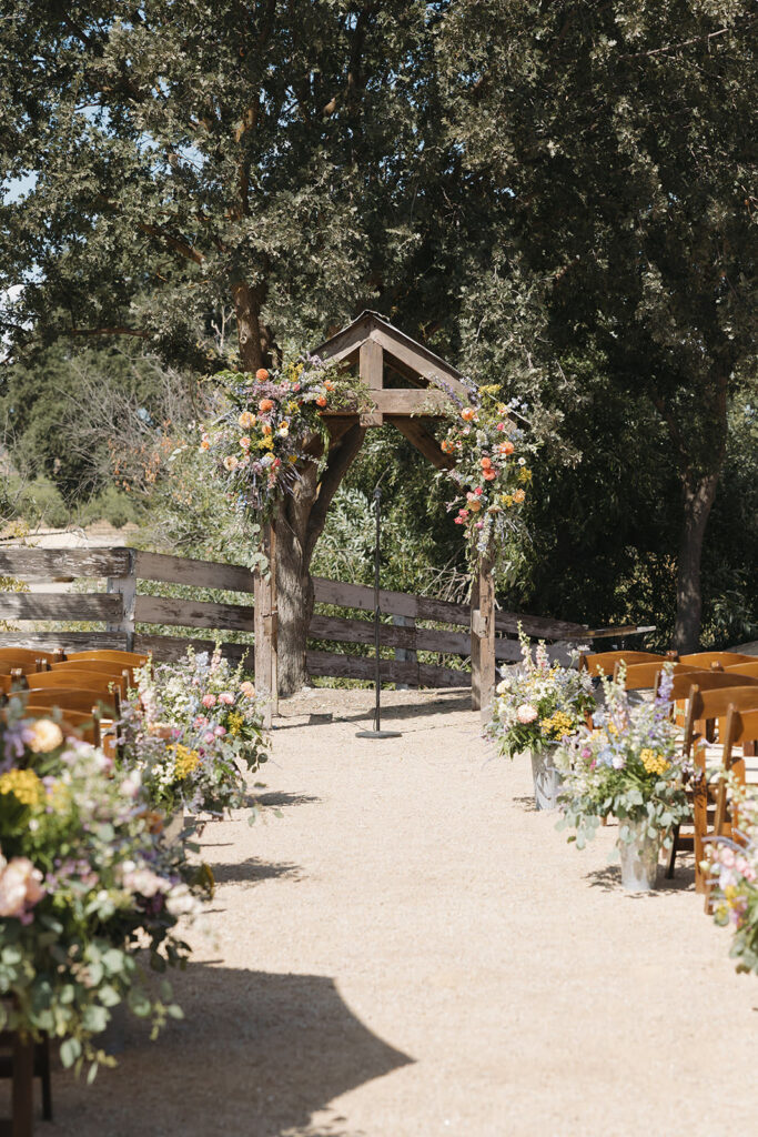 floral detail at wedding ceremony